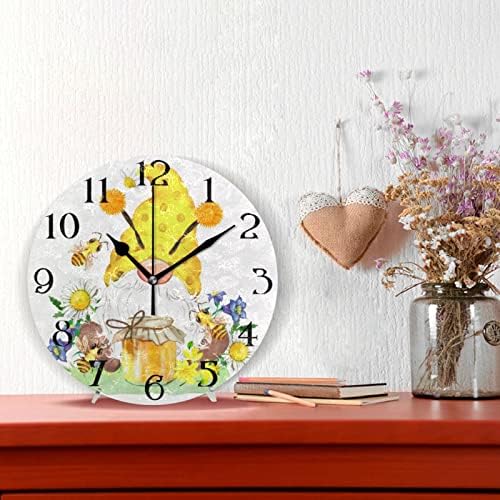 Gnome Wall Clocks Battery Operated Gnome Kitchen Clocks Non-Ticking 9.5 Inch - Image 2