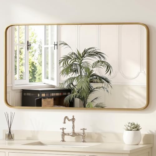 Sweetcrispy Bathroom Wall Mirror, 48x30 Inch Wall Mount Mirror by Sweetcrispy