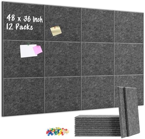 DOLLAR BOSS Felt Cork Board Tiles 48"x36" Bulletin Board by DOLLARBOSS