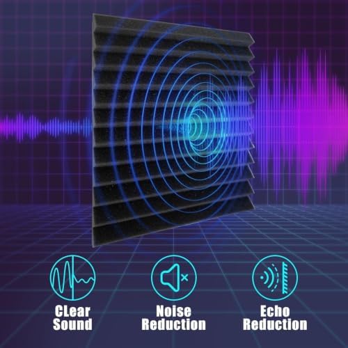 VallisCo 52 Pack Acoustic Panels 1 X 12 X 12 Inch Upgraded, Acoustic Foam Panels - Image 2