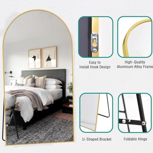 90''x46'' Oversized Full Length Mirrors, Arched Floor Mirror - Image 5