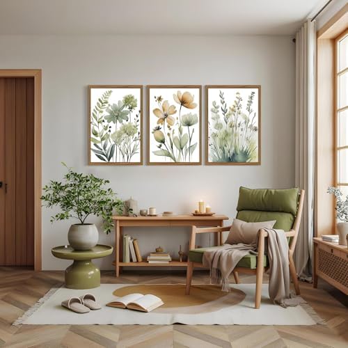 Sage Green Botanical Wall Art Boho Floral Wall Decor Minimalist Plant Canvas - Image 6