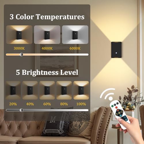 Eneru Motion Sensor Wall Sconce, Rechargeable Wireless Lights Indoor 1 Pack - Image 6