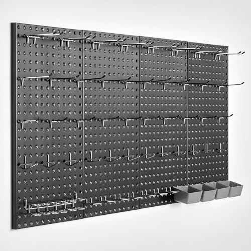 VEVOR Metal Pegboard Panels, 4 Panels, Heavy Duty Peg Board Wall Organizer by VEVOR