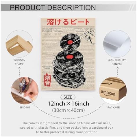Japanese Vintage Music Poster Retro Newspaper Aesthetic Wall Art Melting Vinyl - Image 2