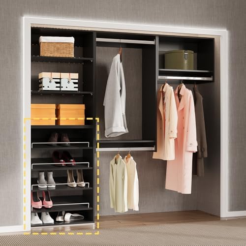 Shoe Shelf Short Tower Closet Unit, Modular Wood Closet System Organizer - Image 2