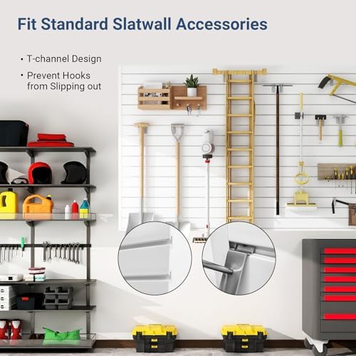 Neoaider Slatwall Panel 8 FT x 4 FT, Interlocking Slat Wall Paneling - Image 5