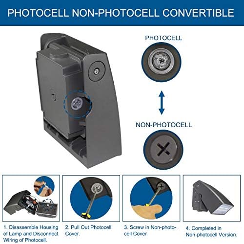 DAKASON 30W LED Wall Pack, Dusk-to-Dawn Photocell, Adjustable Head, Full - Image 5