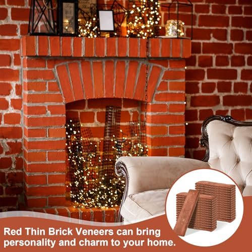 30 Pcs Red Faux Brick Veneer Tiles, 8 x 2.4 in, 3D Wall Panels - Image 6