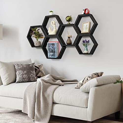Hexagon Floating Shelves Black, Honeycomb Shelves - Image 6