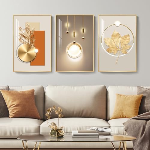 Framed Modern Luxury Gold Large Wall Art - Image 2