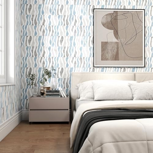 GloryTik Geometric Peel and Stick Wallpaper, Modern Self Adhesive Waterproof - Image 2