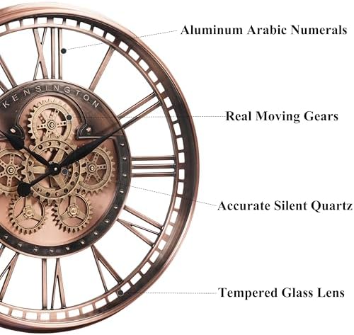 CLXEAST 28" Moving Gear Wall Clock - Image 2