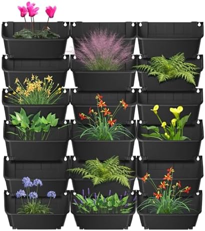 Hanging Vertical Wall Planter, 18 Pack Vertical Garden Planter, by TOOLVEN
