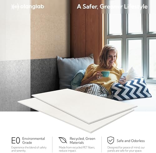 Olanglab Acoustic Wall Panels, 10 Pack, Plain White - Image 4