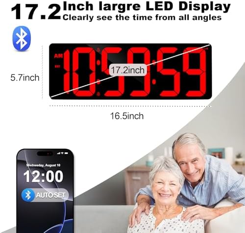 TXL 17.2" Bluetooth Digital Wall Clock - Image 3