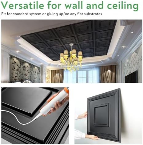 STICKGOO Black Drop Ceiling Tile 2ft x 2ft, Ceiling Panel High-Grade PVC - Image 6