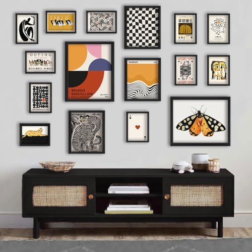 ANERZA 16 PCS Wall Art Framed Eclectic Wall Art Decor, Modern Maximalist Wall - Image 6