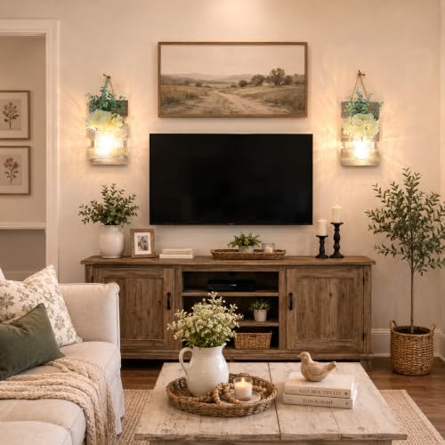 Rustic Mason Jar Wall Decor Set of Two, Rustic Brown - Image 6