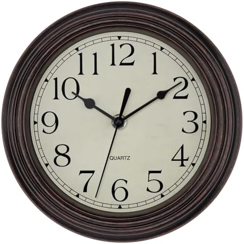 Foxtop 9 Inch Wall Clock Battery Operated Silent Small Retro Clock by Foxtop