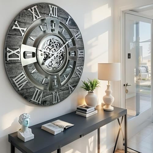 ImprovingLife The Gears Clock Real Moving Gear Wall Clock England Line) - Image 3