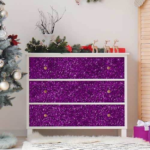 CRE8TIVE 8"x354" Purple Glitter Wallpaper Border Peel and Stick Wall Border - Image 3