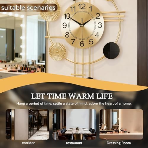 Large Wall Clocks for Living Room, Silent Non Ticking, Battery Operated - Image 6