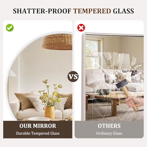 WallBeyond Round Wood Mirror 32 inch Circle Wall Mirror - Image 6
