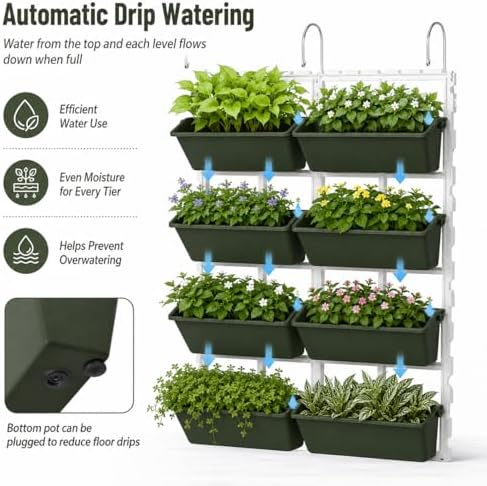 Vertical Garden Wall Planter, 4-Tier Stackable Wall Planter - Image 3