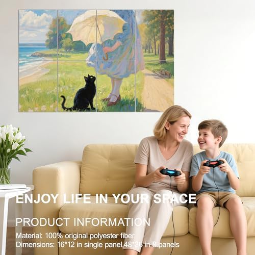 Mollywell Art Acoustic Panels, 48x32 in, Umbrella and Seaside - Image 5