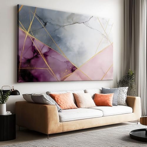 Canvas Wall Art Modern Geometric Marble Texture Wall Pictures, Canvas Print by Unknown