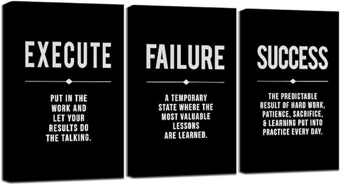 Framed Canvas Wall Art Success Quote by EPHANYART