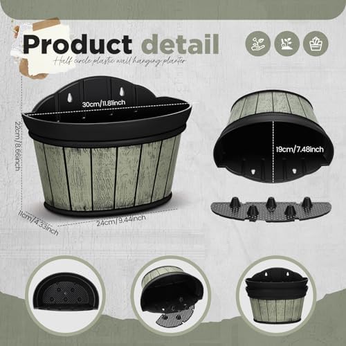 Layhit 6 Pcs Wall Hanging Planters, 10 Inches - Image 2