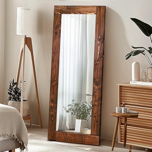 58x24in Full Length Mirror, Solid Wood Convex Frame by ABSWHLM