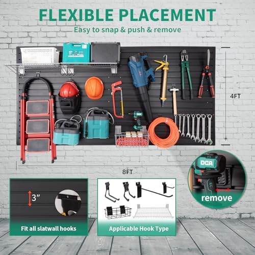 FRAYSCENT Slat Wall Paneling Garage Slat Wall Storage Systems Slatwall Panels - Image 5