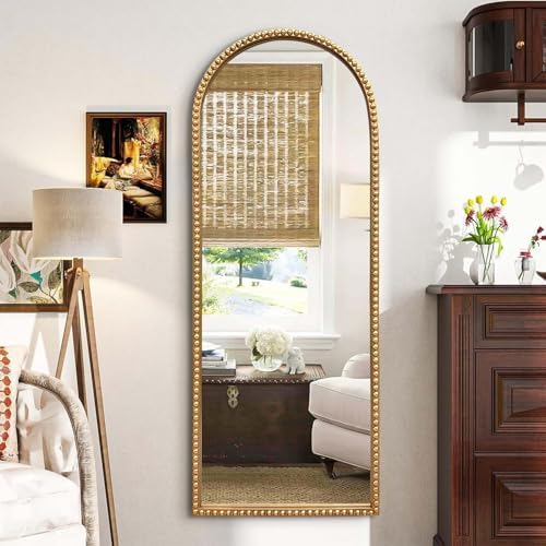 Gold Arched Full Length Mirror，Standing Floor Full Body Mirror - Image 2