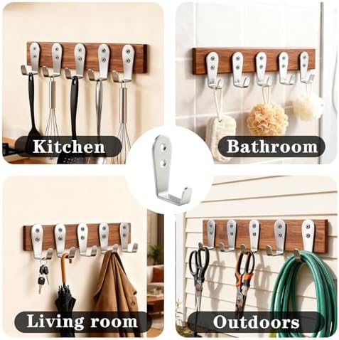 8 Pcs Stainless Steel Hooks for Hanging, Heavy Duty Hook, Wall Hooks Key Holder - Image 6