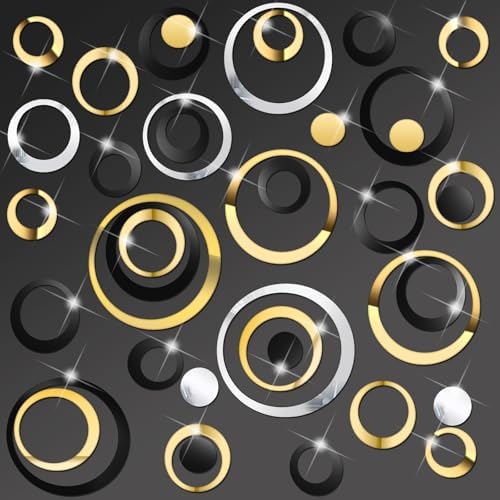 Outus 72 Pcs Circle Mirror Wall Stickers Removable DIY by Outus