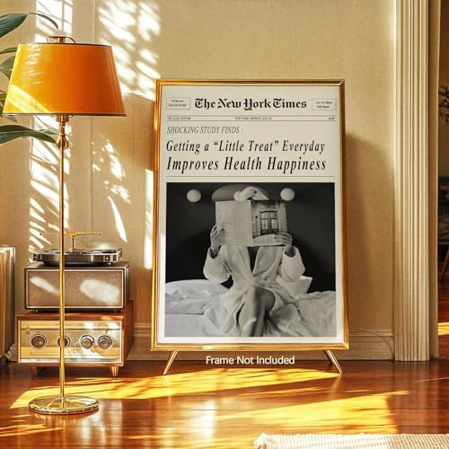 Funky Black and White Newspaper Wall Art 8x10 in Unframed Humor Quotes Posters - Image 2