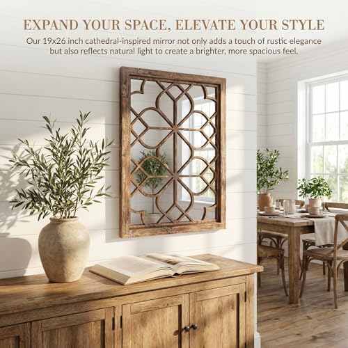 Set of 2 19x26 Inch Large Maroon Shatterproof Rectangular Wall Mirrors - Image 4