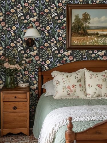 Orainege Vintage Floral Wallpaper Peel and Stick Wallpaper Boho Removable - Image 2