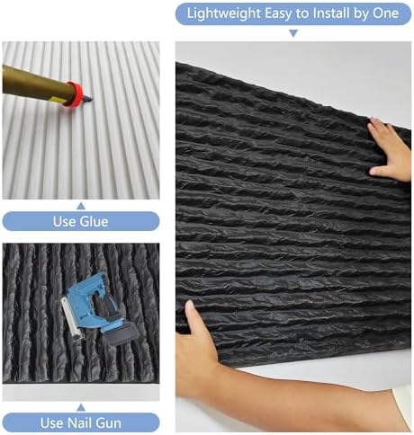 KASARO 3D Faux Stone PU Wall Panels, 3 Pack Flowstone Black - Image 5
