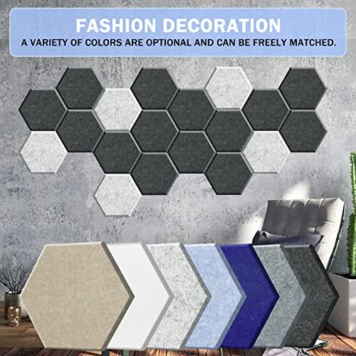 SHJADE 12 Pack Acoustic Panel Self-Adhesive, Hexagon Sound Proof Padding - Image 6