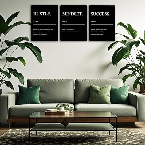 3 Panel Print Canvas Wall Art Motivational Office Wall Decor Painting - Image 4