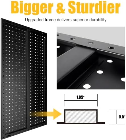 4 Pcs Metal Pegboard Panels 16x33in - Image 4