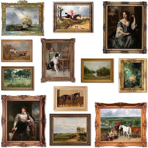 LANCHI95 12 Pcs Unframed Classic Equestrian Art by LANCHI95
