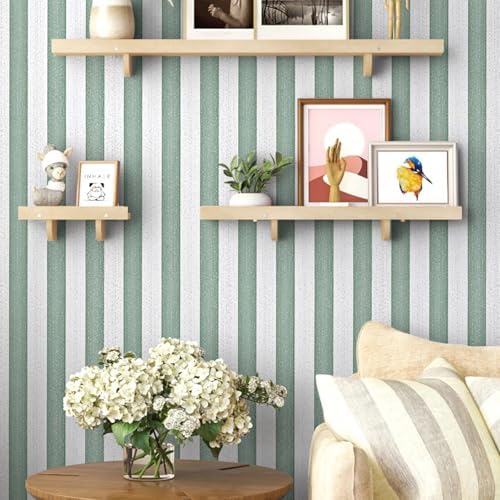 Green Stripe Peel and Stick Wallpaper 15.7" x 118" - Image 5