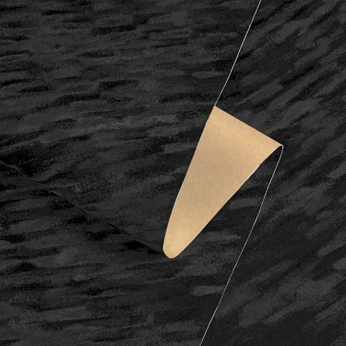 Onyx Black Velvet Wallpaper Peel and Stick Soft Textured Black Felt Contact by Yenhome