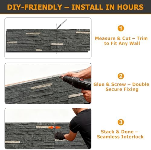 ROOMTEC 1-Pack Faux Stone Wall Covering Panels - Image 5