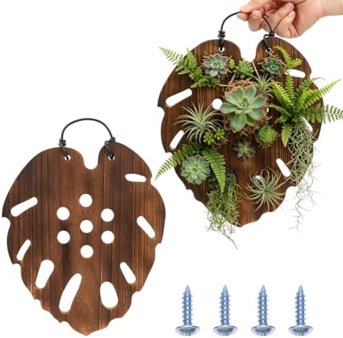 UNICRAFTALE 2Pcs Fern Mounting Kit Saddle Brown Hanging Wall Planter Wood Plant by UNICRAFTALE